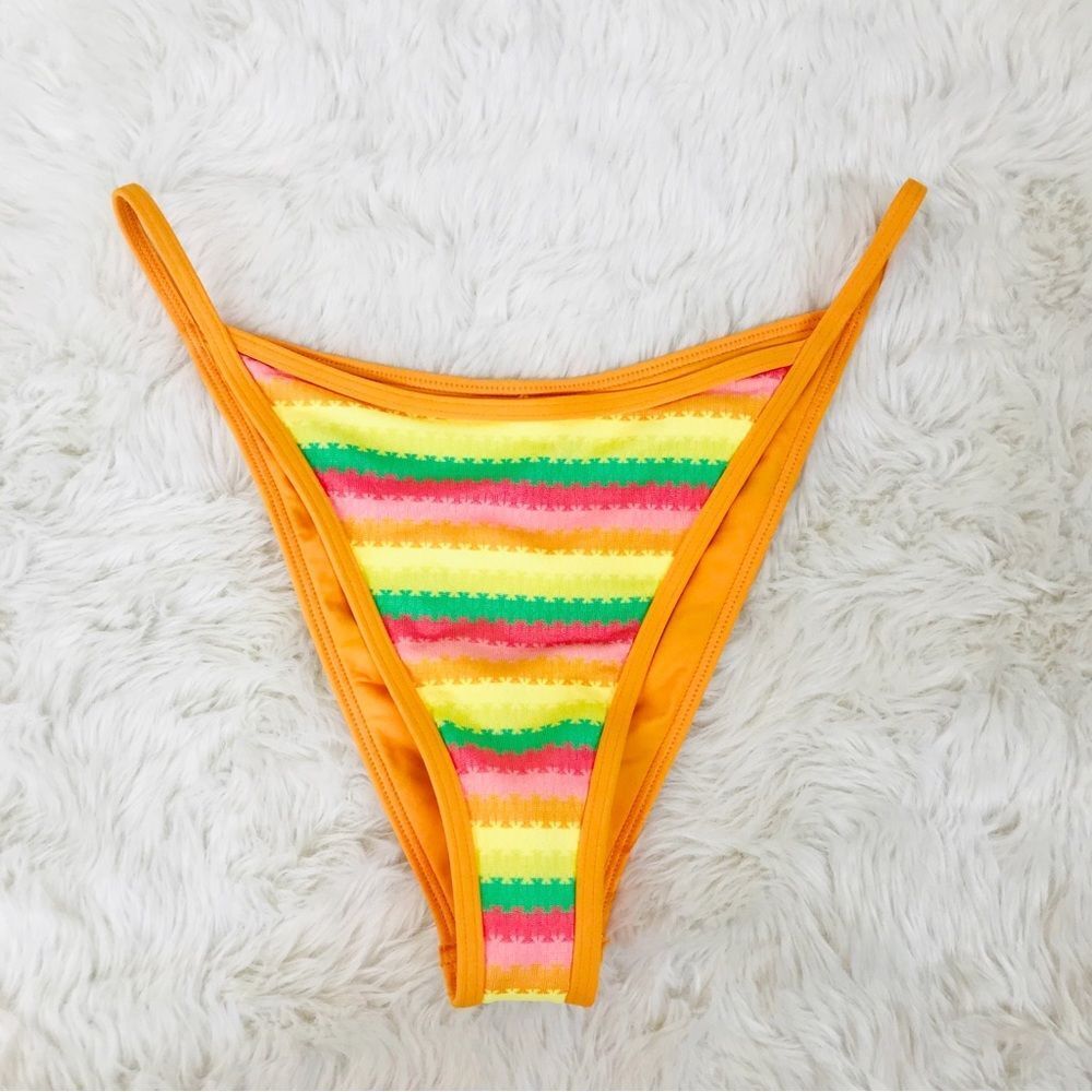 L*Space Tommy Rainbow Stripe String Bikini Bottom… - image 2